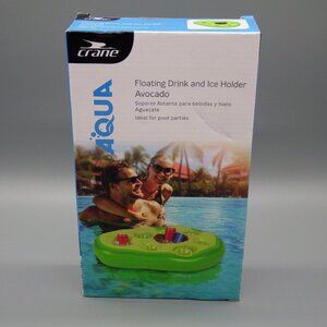 NIB Crane Aqua Inflatable 25.6" x 19.7" Avocado Floating Drink And Ice Holder